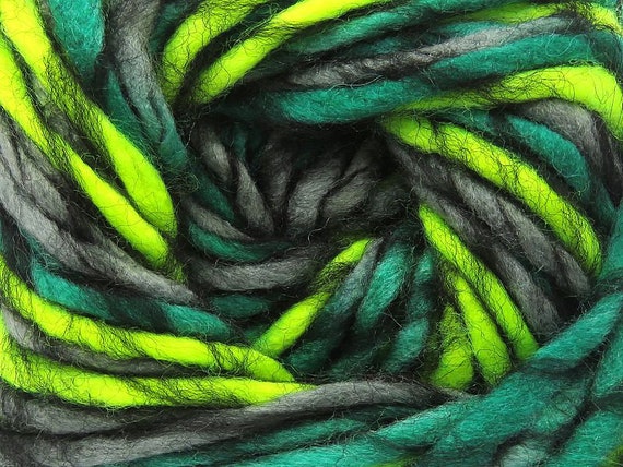 Armonia Lana Bulky - Neon Green, Teal Green, Grey, Black 80007 Ice