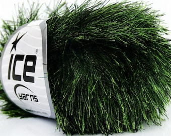 Wintergroen wimpergaren ijsgroen en zwart Fun Fur 50 gram 36647