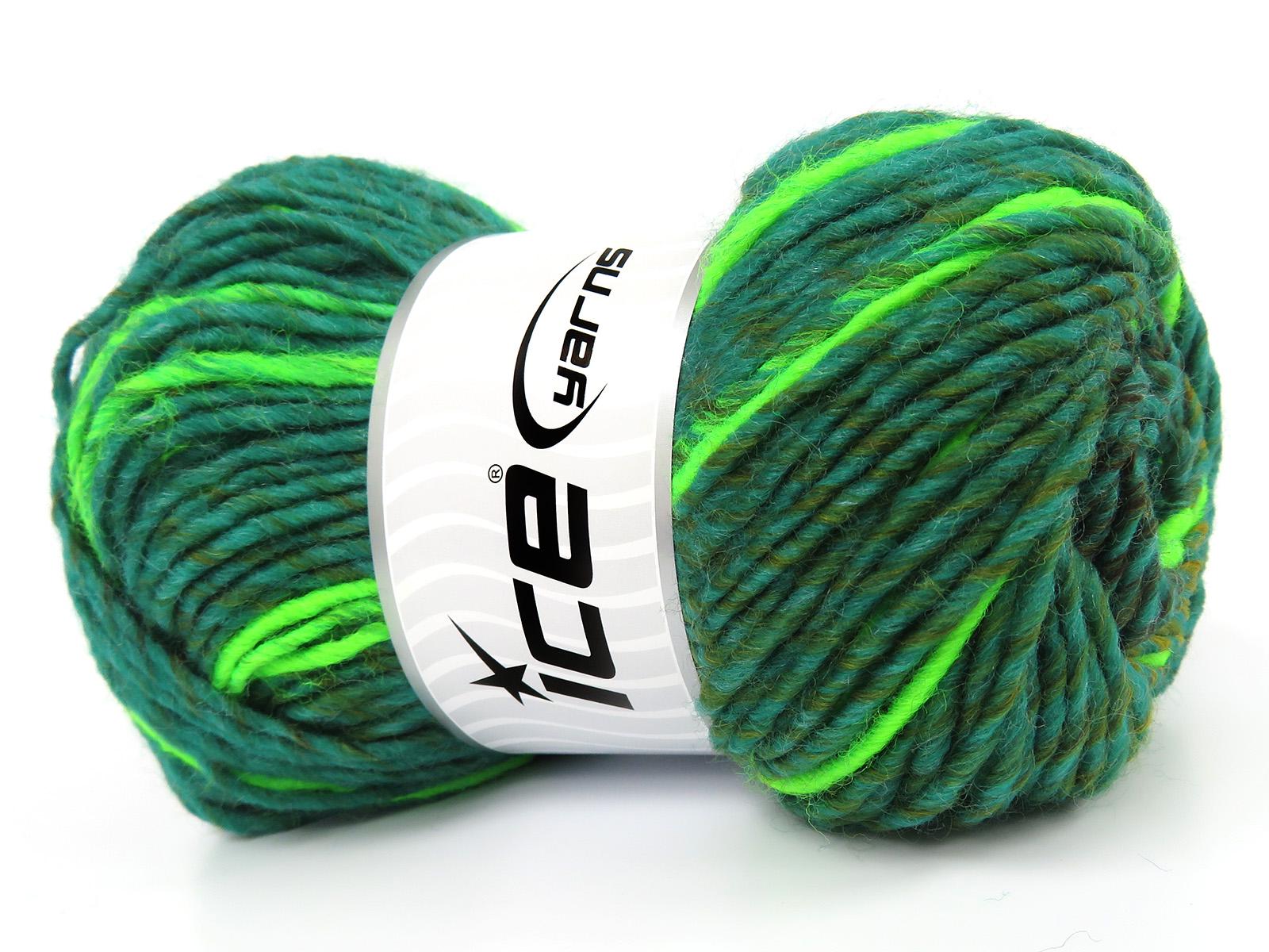 Green Shades, Gold Symphony 82663 Ice Yarns Worsted Weight Acrylic