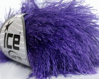 Perfectly Purple Extra Long Eyelash Yarn 38 Yards - Ice Luxurious Medium Purple / Lavender Fun Fur 42073 50g New Color in Extra Long Eyelash