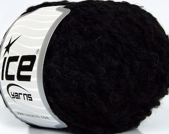 Black Boucle 77210 Ice Yarns Sale Boucle Acrylic Wool Nylon Worsted 50gr 87yds