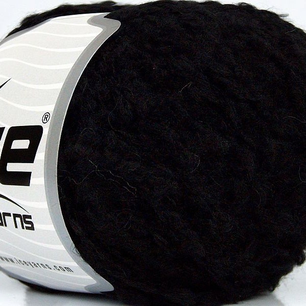 Black Boucle 77210 Ice Yarns Sale Boucle Acrylic Wool Nylon Worsted 50gr 87yds