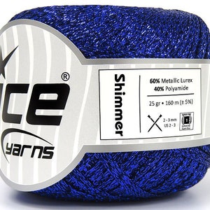 Blue Shimmer Ribbon Floss 80710 Ice Yarns Metallic gevlochten plat lint 25gr 174yd Cross Stitch Needlepoint, Scrap Booking, Card Making