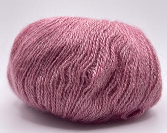 Pink Silk Yarn 37009 Ice Yarns Superfine Silk Merino Mohair Blend 25gr (.88 ounce) 190m. (207 yards)
