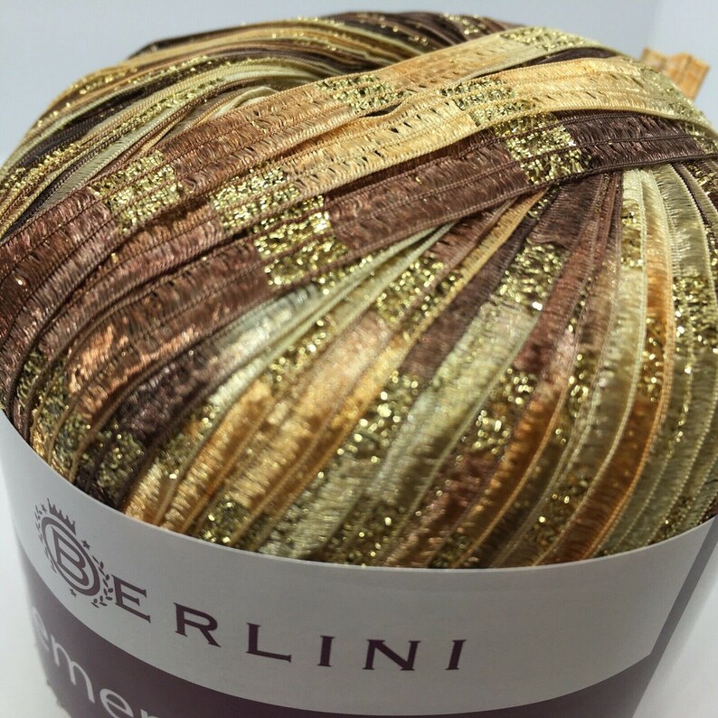 Memento Royale Berlini Glitter Ribbon Yarn 95 Cubs Browns Etsy
