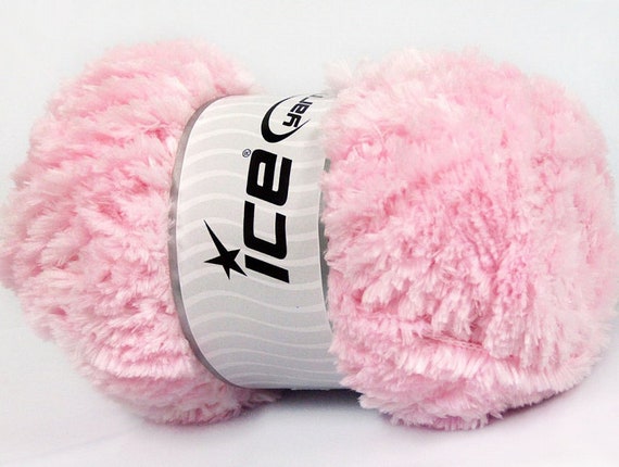 Baby Pink Panda Fuzzy Plush Yarn 100 Gram, 87 Yards Ice 58825 Short Eyelash  -  Canada