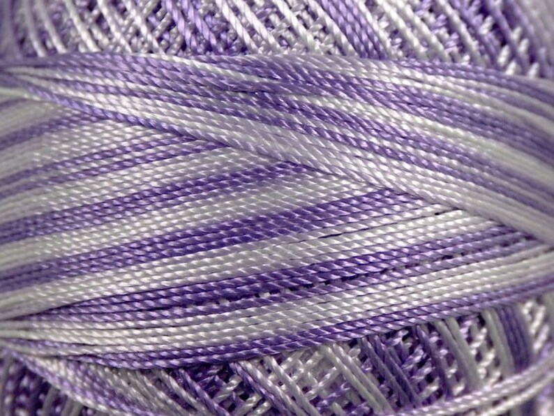 Variegated Purple Yarn Art Tulip Size 10 Microfiber Thread Etsy
