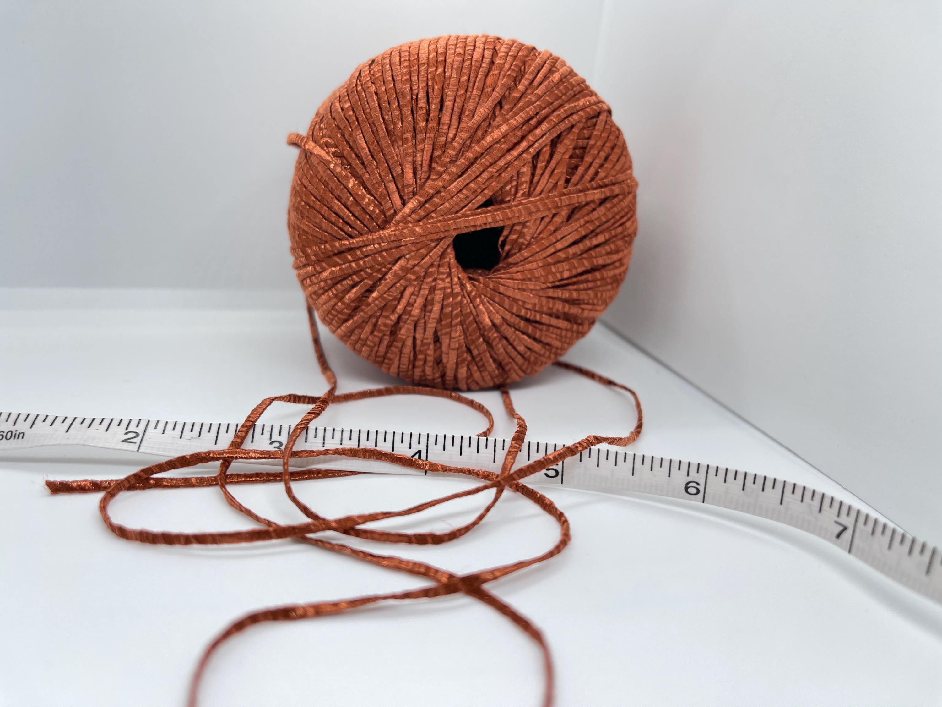 Copper Fettuccia Skinny Ribbon Yarn 82233 Ice Yarns Acrylic Polyamide ...