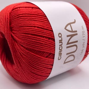 Circulo Duna #3542 Apple Red - DK weight Yarn 100% Mercerized Cotton 100gr 186yds