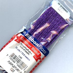 YLI Ribbon Floss Shimmer Blend 148 #020 Paars / Paars Rayon Metallic 15yds - Cross Stitch, Needlepoint, Scrap Booking, Card Making &