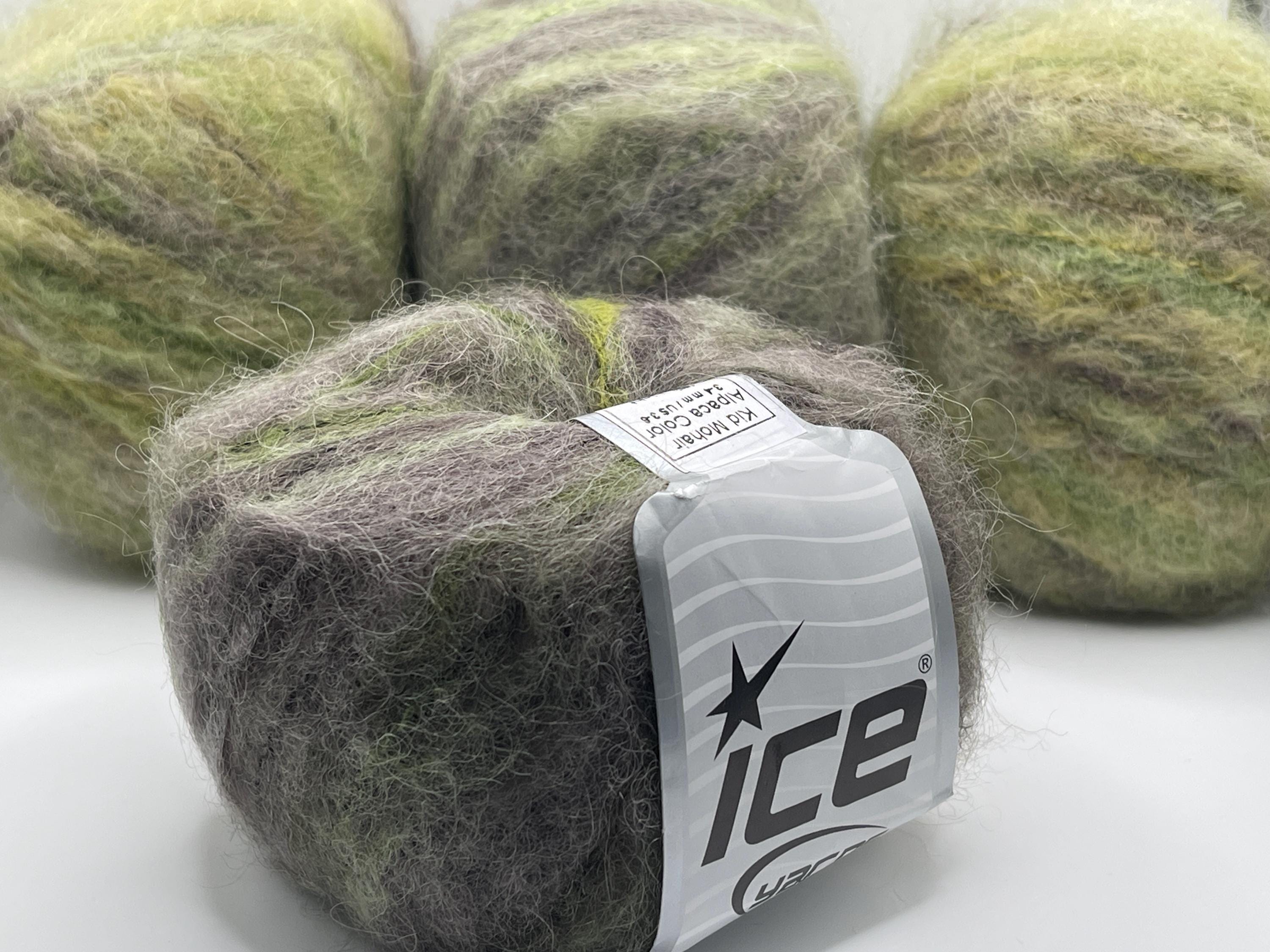 PARTIA 4 włóczek Kid Mohair Alpaca Color Yarn 78229 Ice Yarns