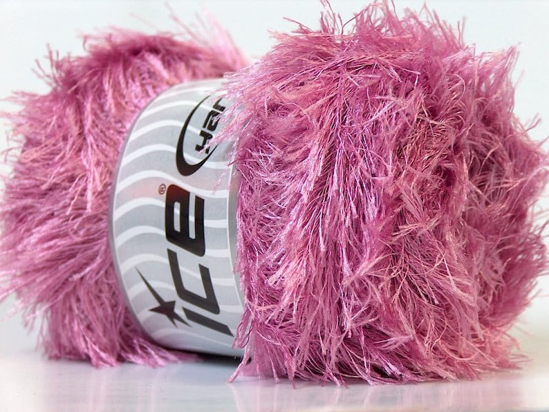 Orchid Pink Eyelash Yarn Ice 100 Gram Eyelash Orchid 22726 Etsy