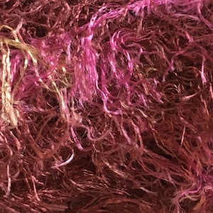 Mauve Orchid Beige Wavy Eyelash Yarn - Dark Horse Hairy #28 - 100 Gram 82 Yards