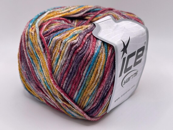 Lorena Splash Red, Maroon, Blue, Yellow, White Sport or Light DK