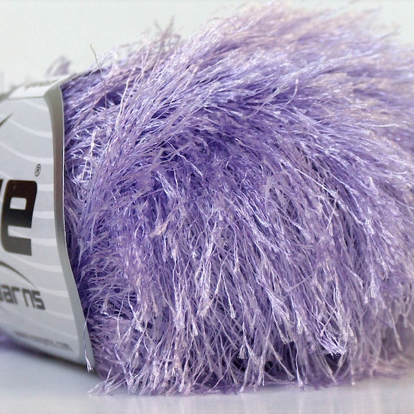 Light Lilac Eyelash Yarn Ice Light Purple Fun Fur 22773 50 gram