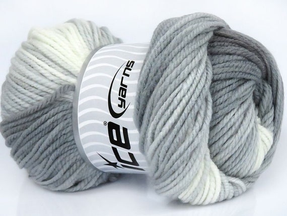 Buy Magic Worsted 77629 Ice Yarns Grey Shades, White Self-striping