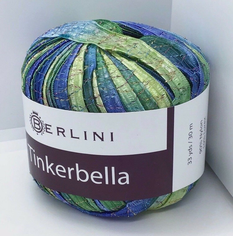 Tinkerbella Berlini Wide Ribbon Yarn 84 Caribbean Blues - Etsy
