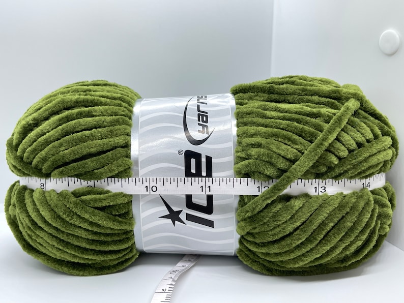 Military Green Chenille Baby 66783 Ice Yarns Bulky Chenille Yarn 100 ...