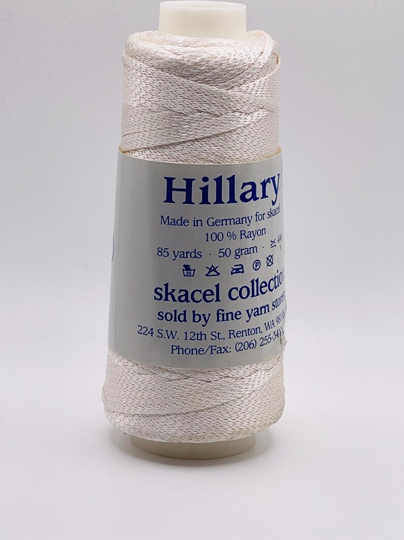 Hillary Ribbon Yarn Skacel Hillary White Ribbon Yarn #01 Rayon 50 Gram 85 Yards 3mm (.11 ...