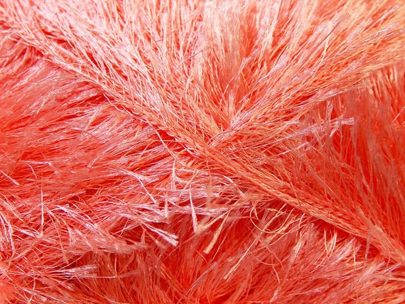 LG 100 gram Light Salmon Pink Eyelash Yarn Ice Fun Fur 164 Yards 22713