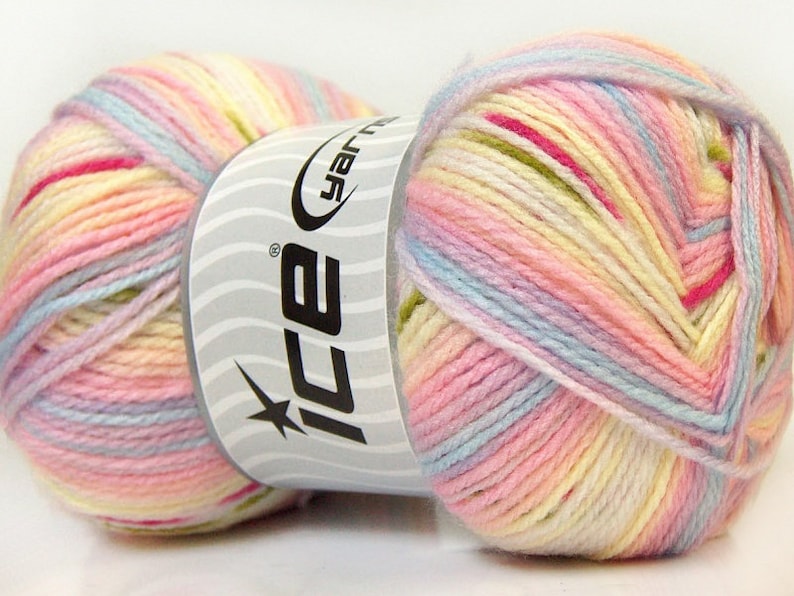 100gr Baby Design #22048 Pastel Medley - Yellow, Pink, Lilac, Blue ...