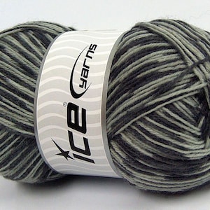 100 Gram Magic Sock Yarn #68425 Charcoal Grey Superwash Wool and Nylon - 437 Yards Machine Washable