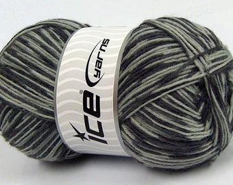 100 grammes de fil à chaussettes magiques #68425 Laine et nylon Superwash gris anthracite - 437 yards Lavable en machine