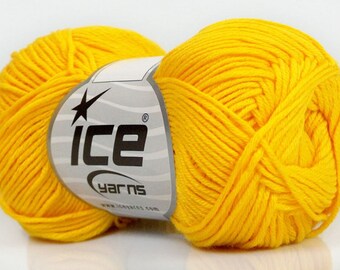 Canary Yellow Cotton Bamboo Yarn Ice #41444 Baby / Sport Weight 50 Gram 153 Yards