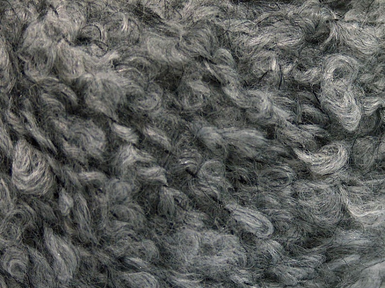 Gray Mohair Boucle Worsted Yarn #55224 Ice Acrylic Wool Mohair Nylon Yarn 50 Gram 98 Yards