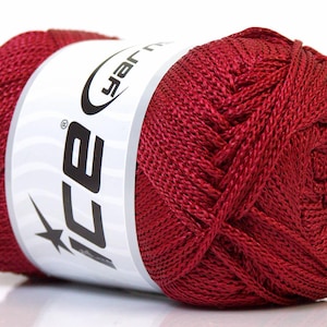 Cordón de macramé burdeos n.° 21651 Ice Yarns Poliéster 100 gramos 174 yardas Color sólido