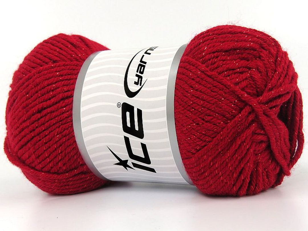 Red Saver Glitz 80840 Ice Yarns Metallic Accent Acrylic Yarn Worsted ...