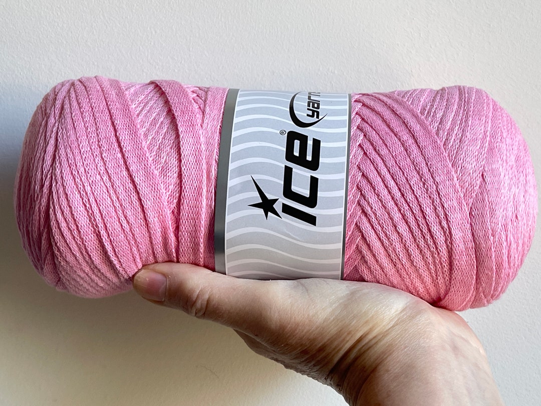 Light Pink Eco-friendly Jumbo Cotton Ribbon Yarn 60402 Ice Yarns 100% ...