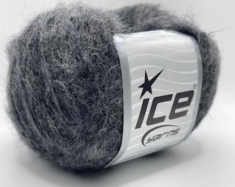 Grey Mohair Merino Triple Strand 71350 Ice Yarns Sale Luxury Premium 50 grams 73 yards Fuzzy Worsted Weight