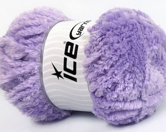 Lilac Panda Fuzzy Plush Yarn 100 Gram, 87 Yards Ice 58824 Short Eyelash