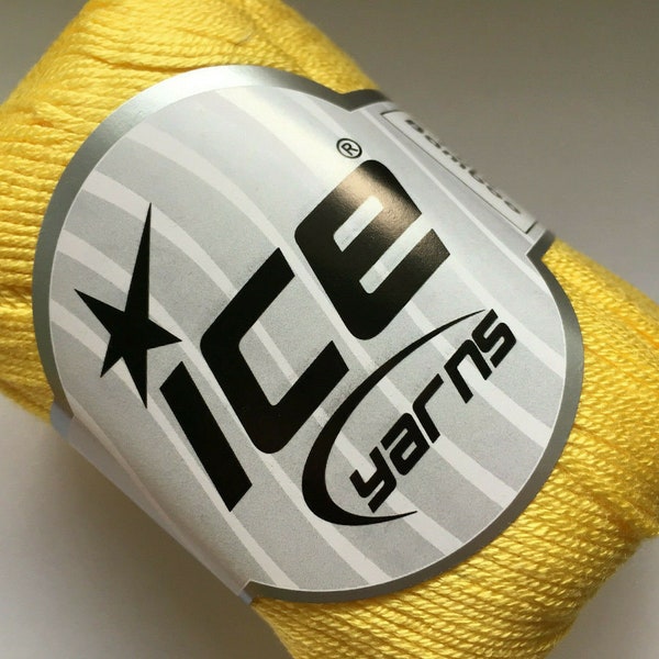 Pure Bamboo Yarn 41459 Yellow (#1 Super-Fine, Fingering Weight) 100% Bamboo 50 Gram 218 Yards Ice Yarns