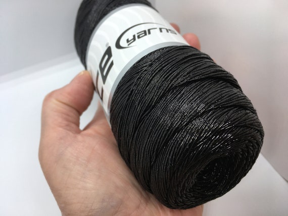 Metallic Cotton Black Yarn Ice 66863 1 Superfine 200gr 7oz. 874yds  Cord-like Black Metal Yarn Perfect for Fiber Jewelry 