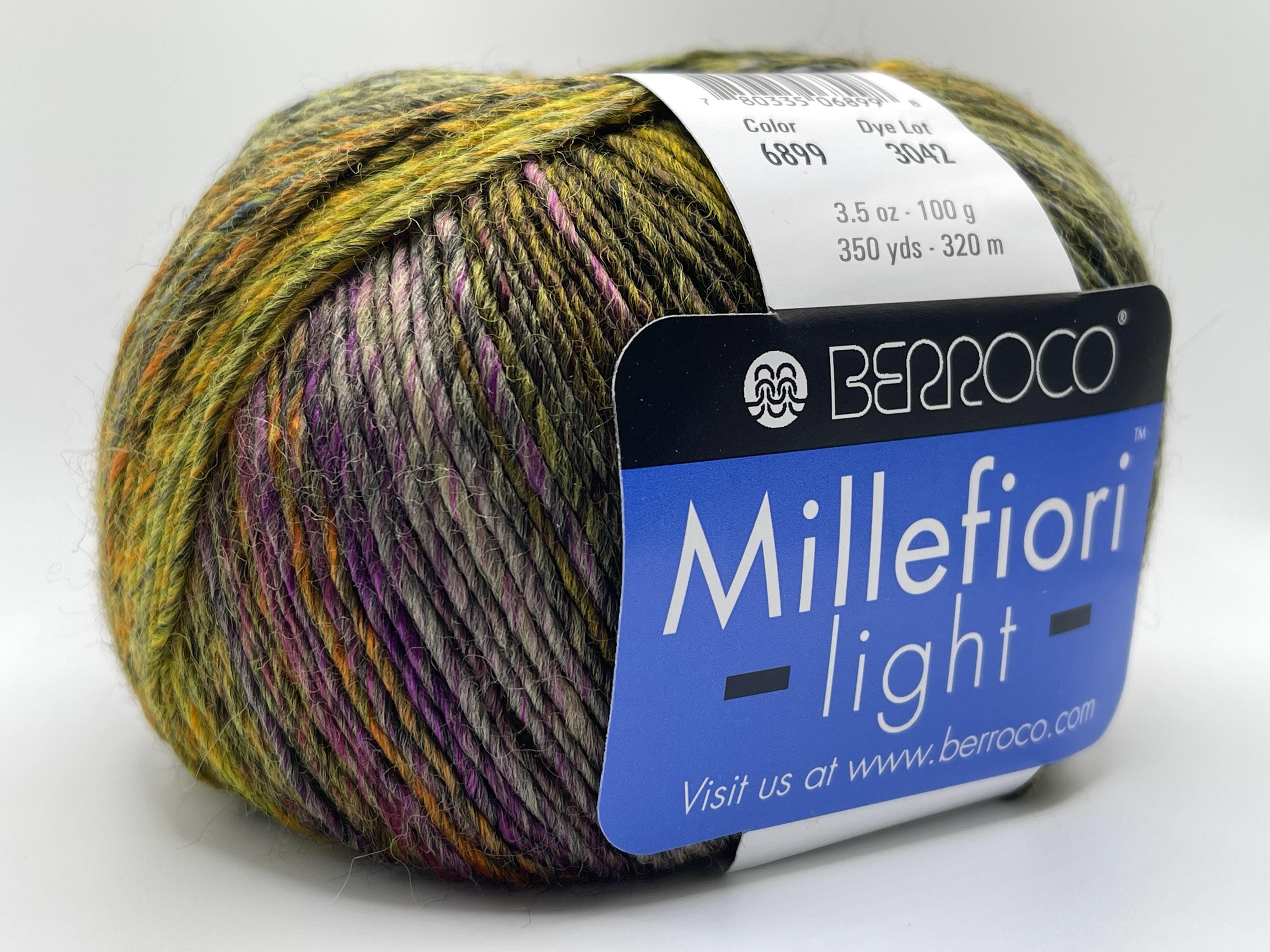 Berroco Millefiori Light Yarn #6899 Grasshopper Sport Weight Wool