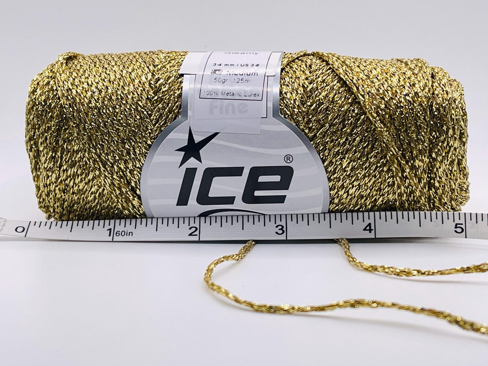 Gleamy Gold 84266 Ice Yarns DK Metallic Braid All Metallic Lurex 50gr ...