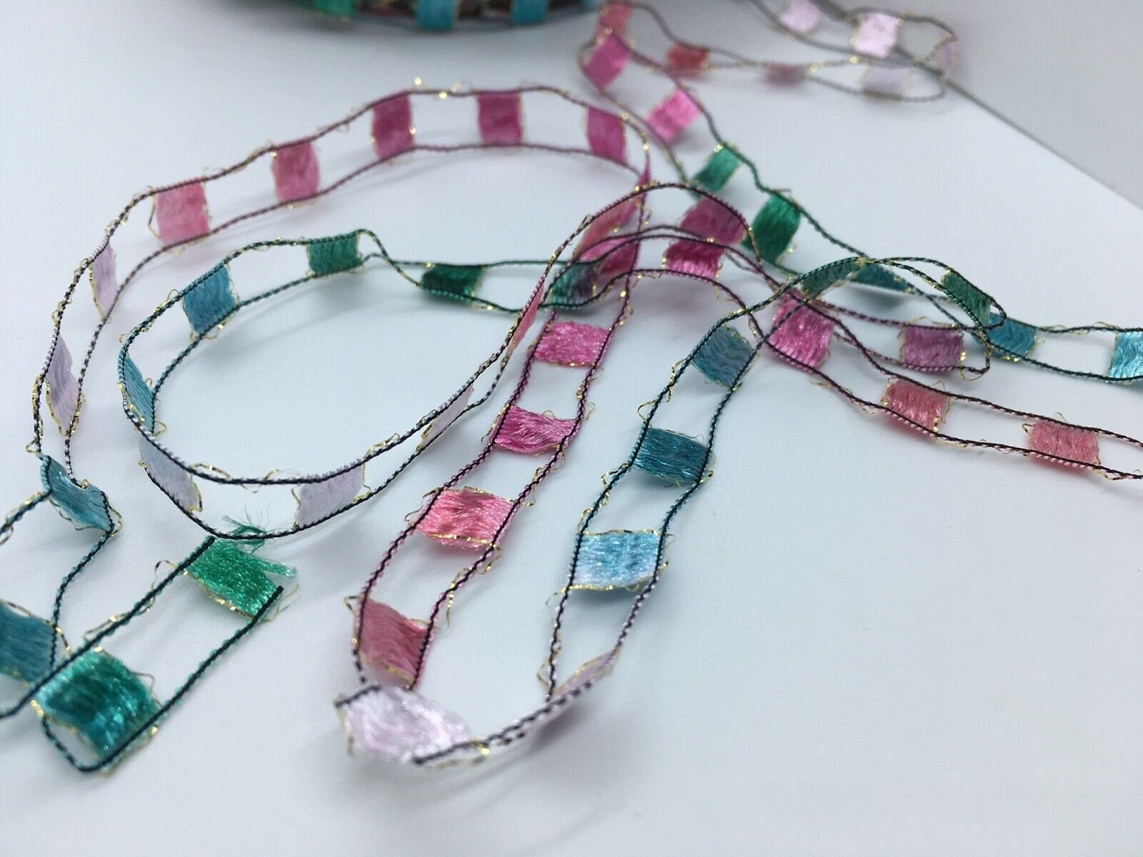 Berlini East Track II Metallic Ribbon Yarn - Coleus Color With Gold Glitz (50g/98 Yards)