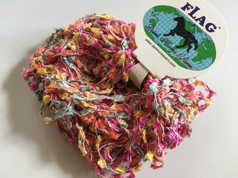 Orange Yellow Mint Pink Mini Flag Yarn Dark Horse Yarns Flag Etsy