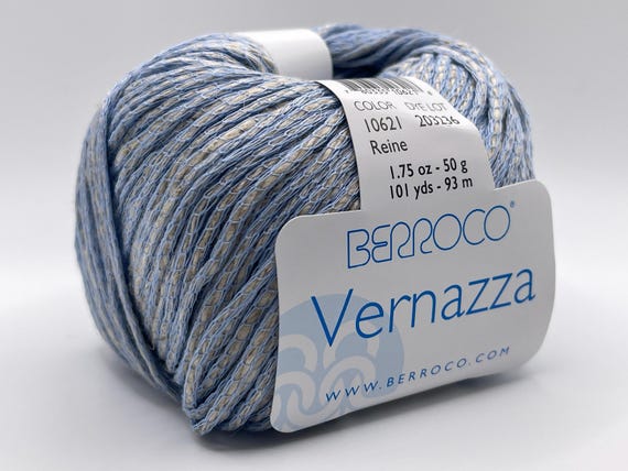 Berroco Vernazza Yarn 10621 Reine - Blue, White Worsted Cotton