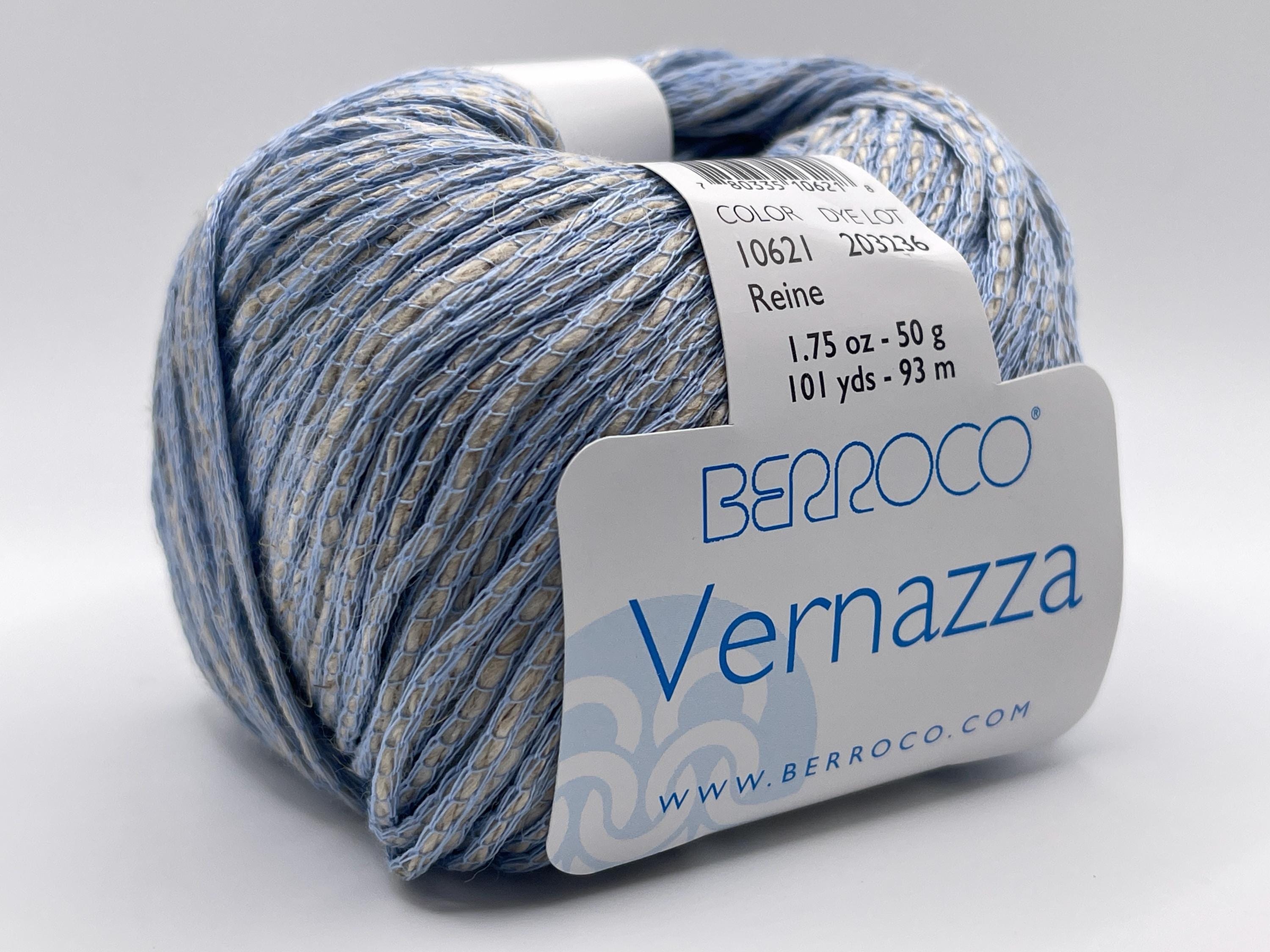 Berroco Vernazza Yarn 10621 Reine - Blue, White Worsted Cotton