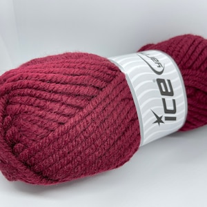 Burgundy Elite Wool Superbulky - Ice Yarns 65618 Wool Acrylic Blend 100gr 87yds