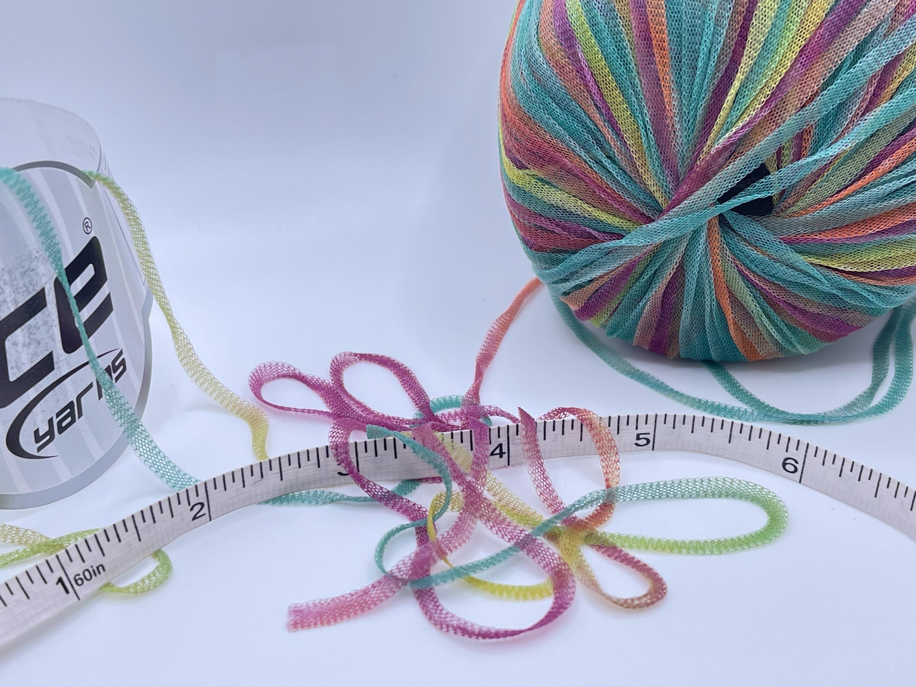 Ribbon 1/8 Inch Blues, Greens Ara Fresca Sheer Net Rbbon Yarn 78058 Ce ...