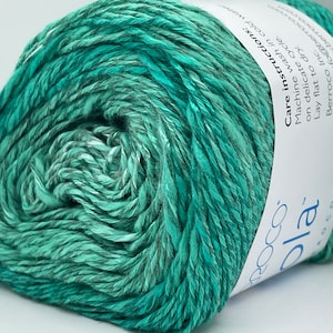 Berroco Isola Yarn 8926 - Caprera - Green + Ombre Cake Yarn - Black Grey Cotton Linen Viscose #3 Weight DK 100gr 284yds