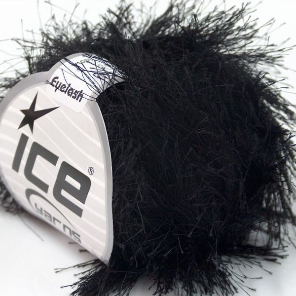 Black Beauty Wimper Garen Ice Solid Black Fun Fur 50 gram 22743