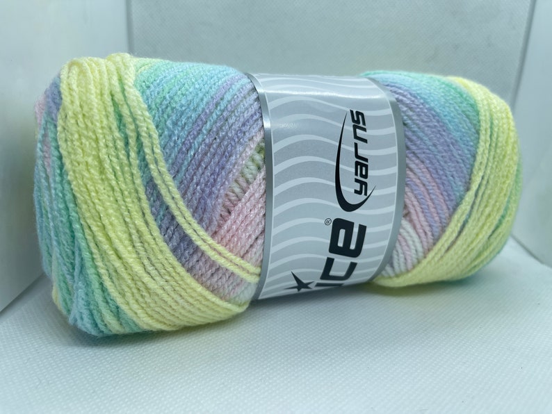 Baby Batik #77514 Ice Yarns Pink, Lilac, Yellow, Blue, Green Pastels ...