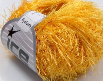 Canary Yellow Eyelash Yarn Ice Gold Fun Fur 22756