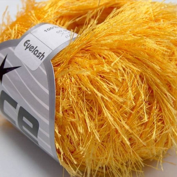 Canary Yellow Eyelash Yarn Ice Gold Fun Fur 22756