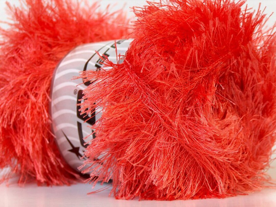 Salmon Eyelash Yarn Ice Eyelash 100gr Salmon 22714 Coral Fun Etsy